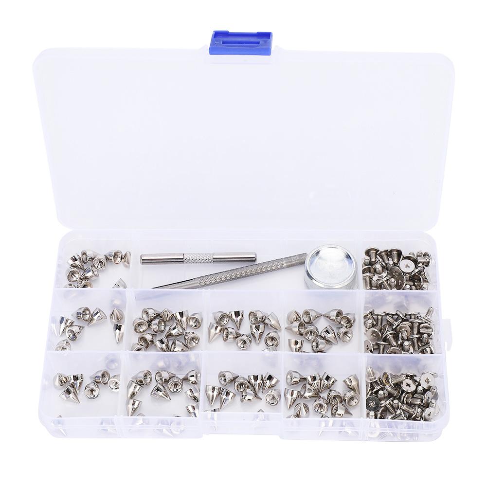 Zinc Alloy Spikes Rivets Screws Kit DIY Decoration 7x9MM for Leather Bracelets Dog Collars Bags Clothes Shoes