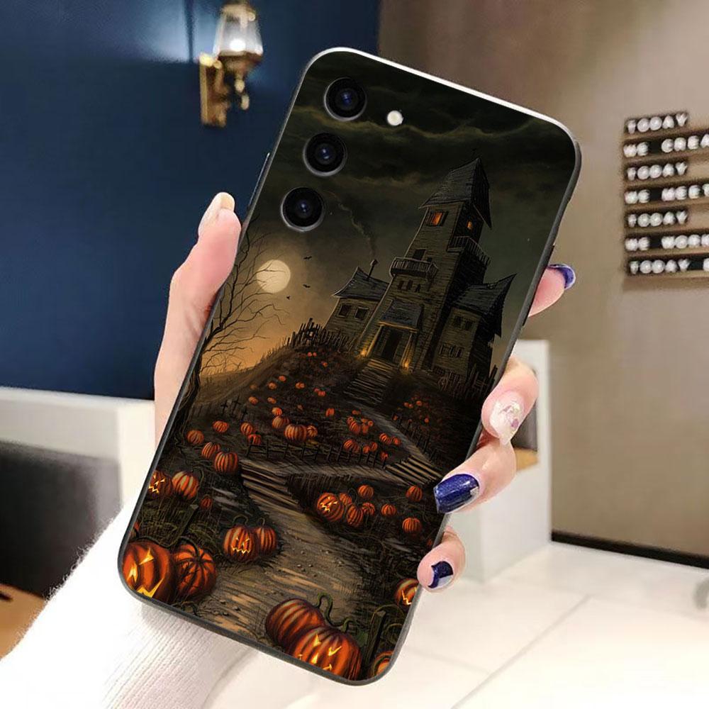 Halloween Pumpkin Bat Phone Case For Samsung Galaxy S26 S25 EDGE S24 S23 S22 S21 S20 FE S10 Ultra PLUS LITE DIY Case Shell Cover