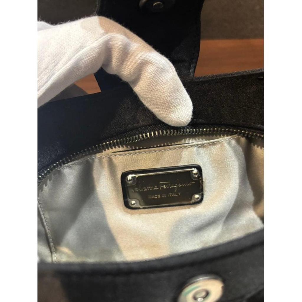 Used Ferragamo Gancini Satin Party Chain Shoulder