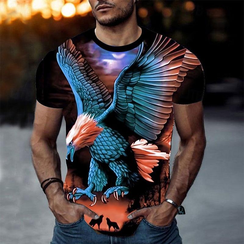 Men's Animal Eagle T Shirt 3D Print Short Sleeve T-shirts Fashion Men Women O-Neck Tees Loose Casual Outdoor Vacation Street Top