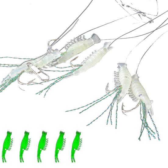 

5 шт. светящиеся искусственные приманки для креветок, рыболовная приманка, одинарный крючок, снасть, кривошипная приманка 13