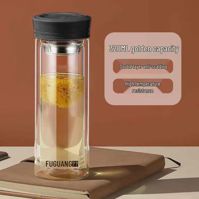 FUGUANG Business Double-Layer Glass Tea Bottle