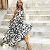 Hot Sale Summer Seaside Vacation Casual Neck Printed Dress