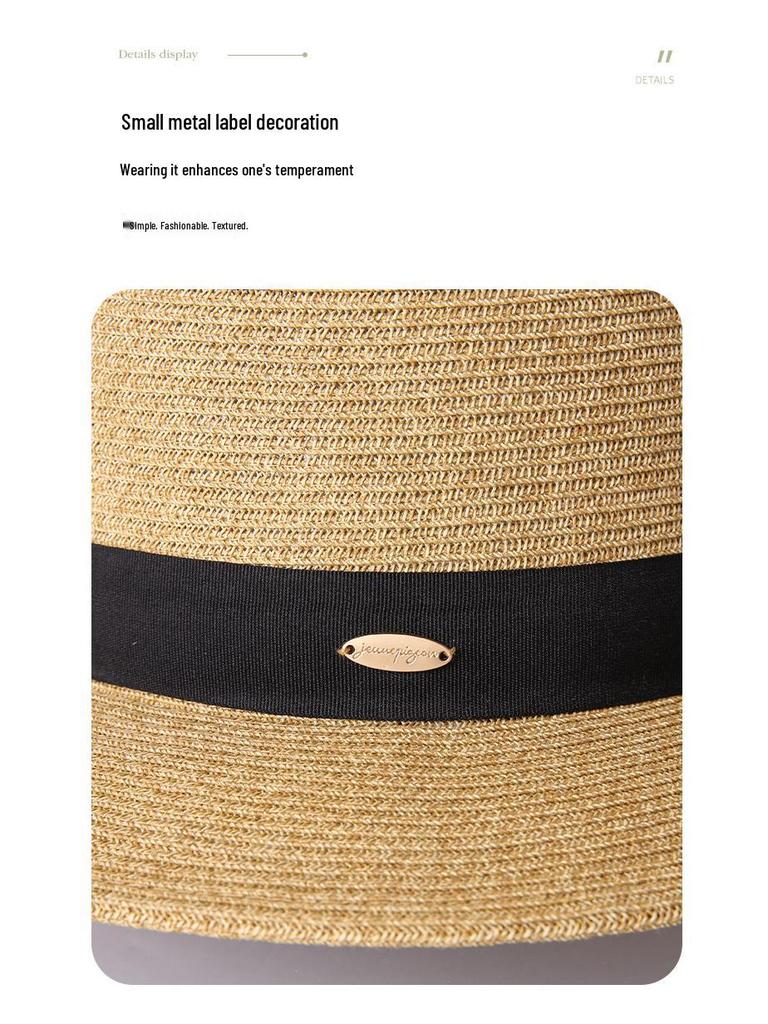 European Retro Letter Sewn Flat Top Sun & Beach Hat