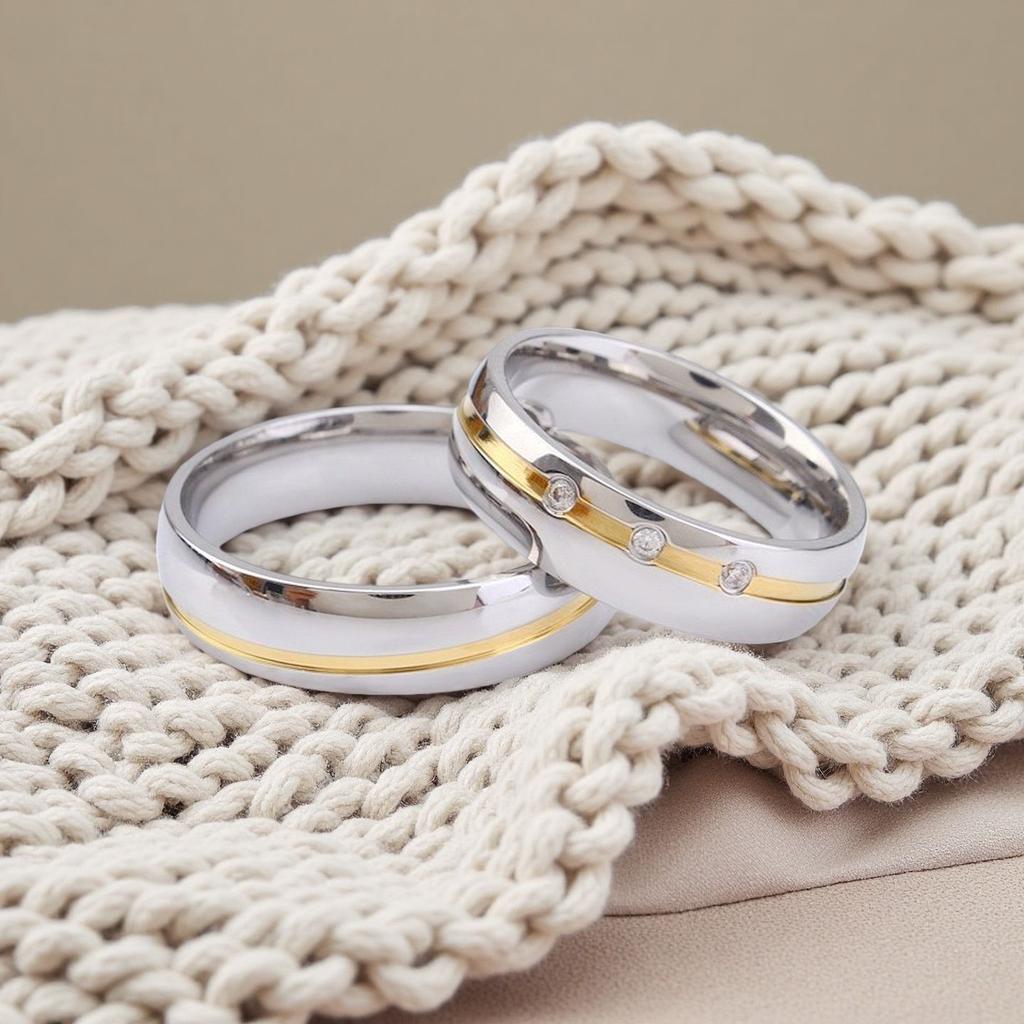 Unisex Classic Stainless Steel Zircon Ring Fashionable Accessory for Men And Women Jewelry Gift
