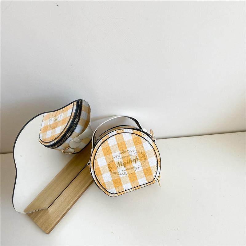 

Pu Stylish Mini Leather Round Bag For Kids With Zippered Closure For Use Everyday жовтий