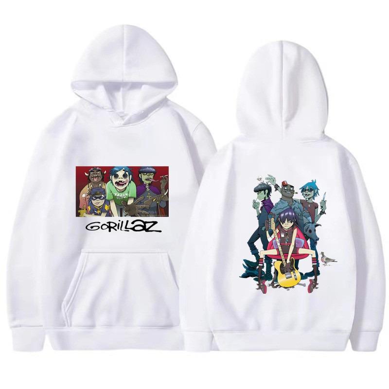 Unisex Vintage Y2K Kleidung Musikband Gorillaz Herrenmode Bedruckter Hoodie Sweatshirt Harajuku Anime Hoodie