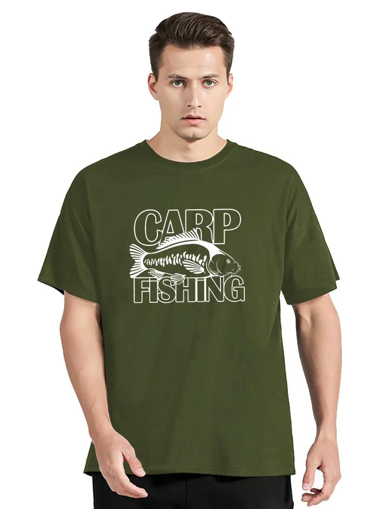 Fisher TShirt For Male Carp Fishing T-shirt Men Cotton T Shirt Clothing Oversized Tees Hip Hop Tops