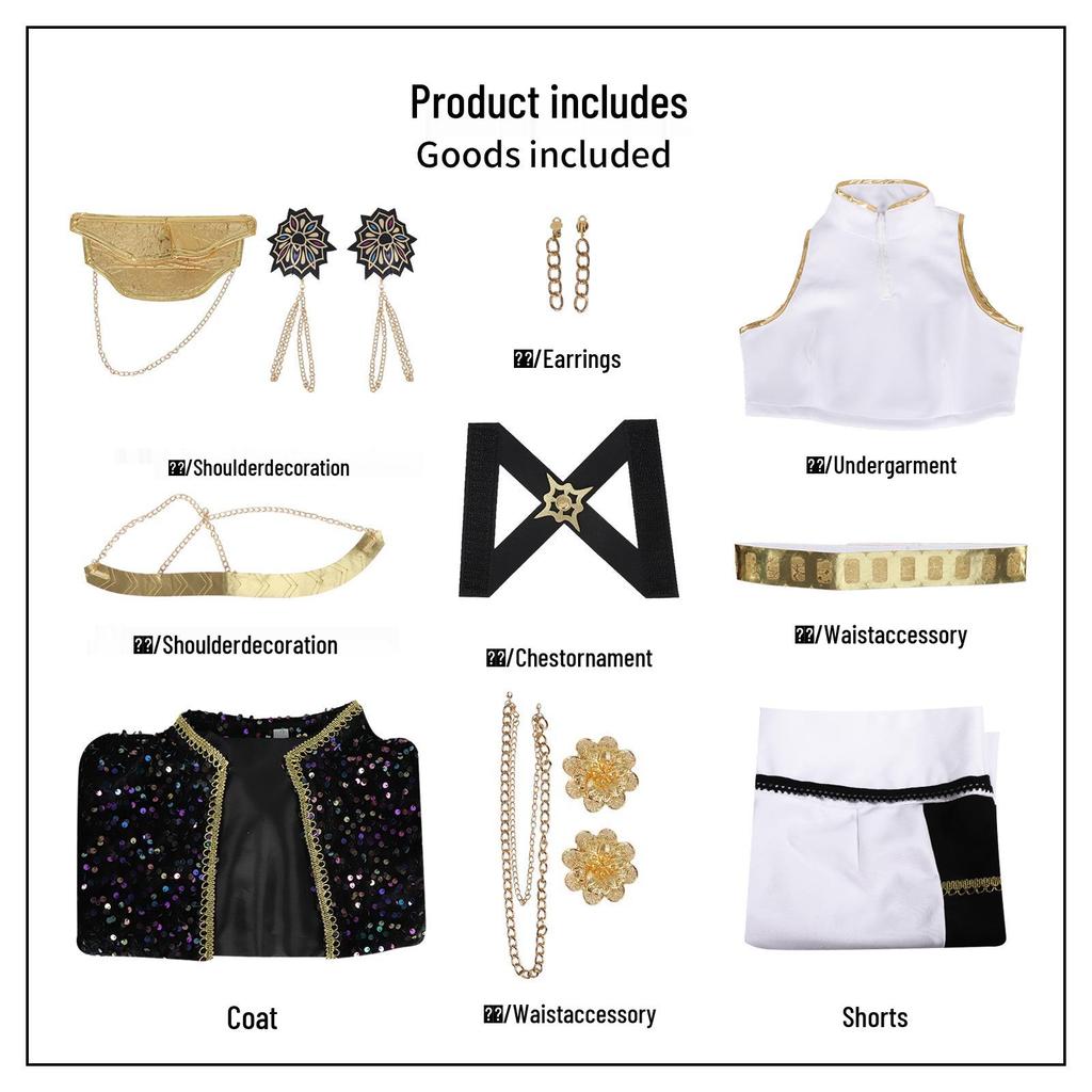 Demon Hunter Girls K-Pop Wave Rumizzoi Mira Black Gold Costume - Anime Movie Performance Style