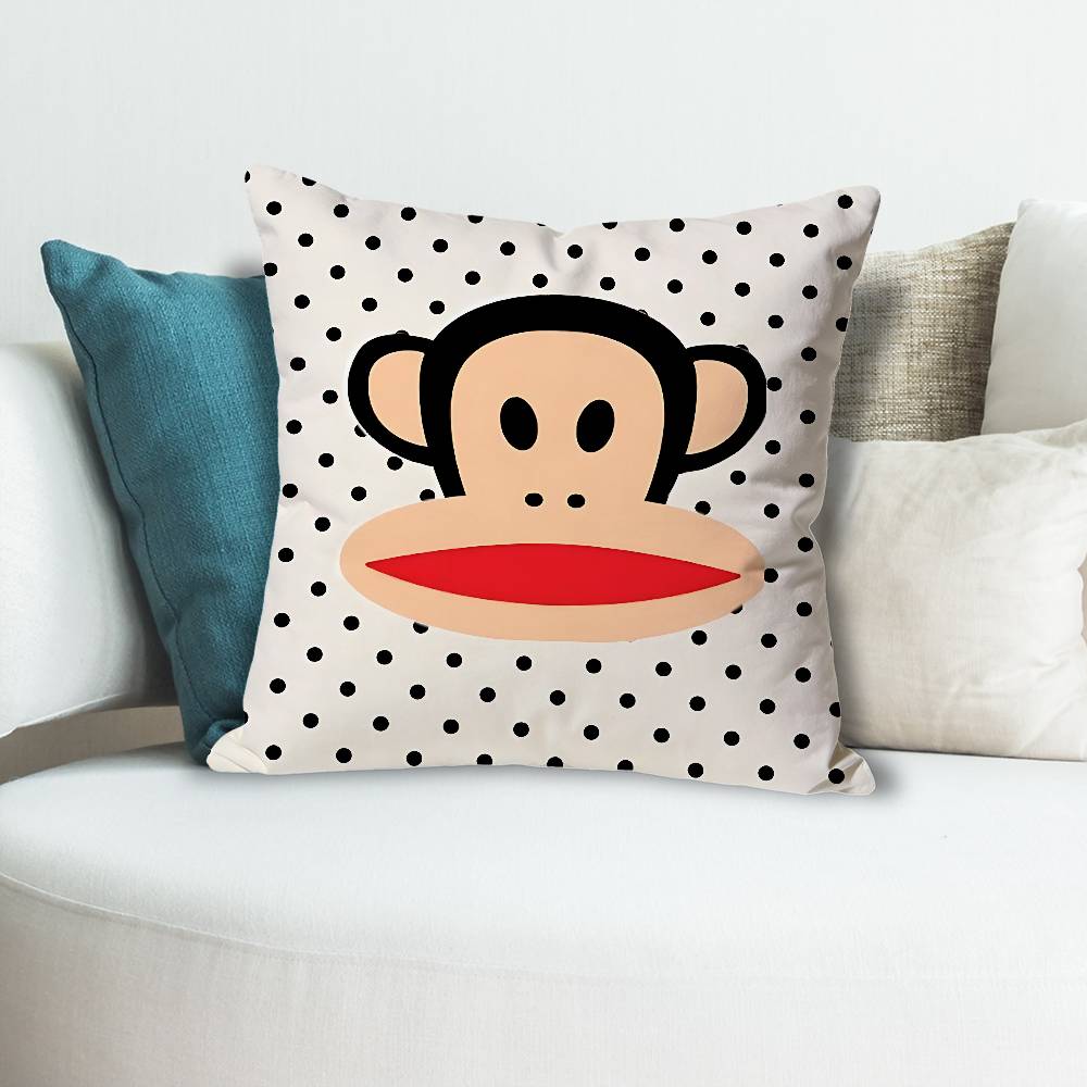 Monkey Cartoon P-Paul F-Frank Throw Pillow Case Decoration Bed Custom Square Pillowcase Pad Cover