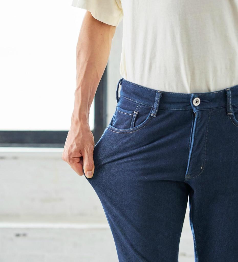 Edwin WILD FIRE Jersey DEAD AIR Denim Indigo Size M Men's Pants, Warm, Stretch, Fleece-Lined, Windproof, Blue, (JMH03D)