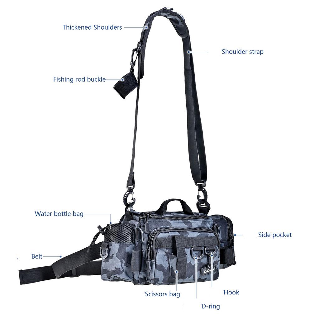 Versatile Fishing Tackle Bag With Removable Shoulder Strap For Freshwater And Saltwater Fishing - Store Tools And Rods With Ease