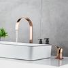 Basin faucet Bathroom super long pipe two holes Rose Gold Widespread bathroom faucet sink tap 360 rotating widespread basin Tap