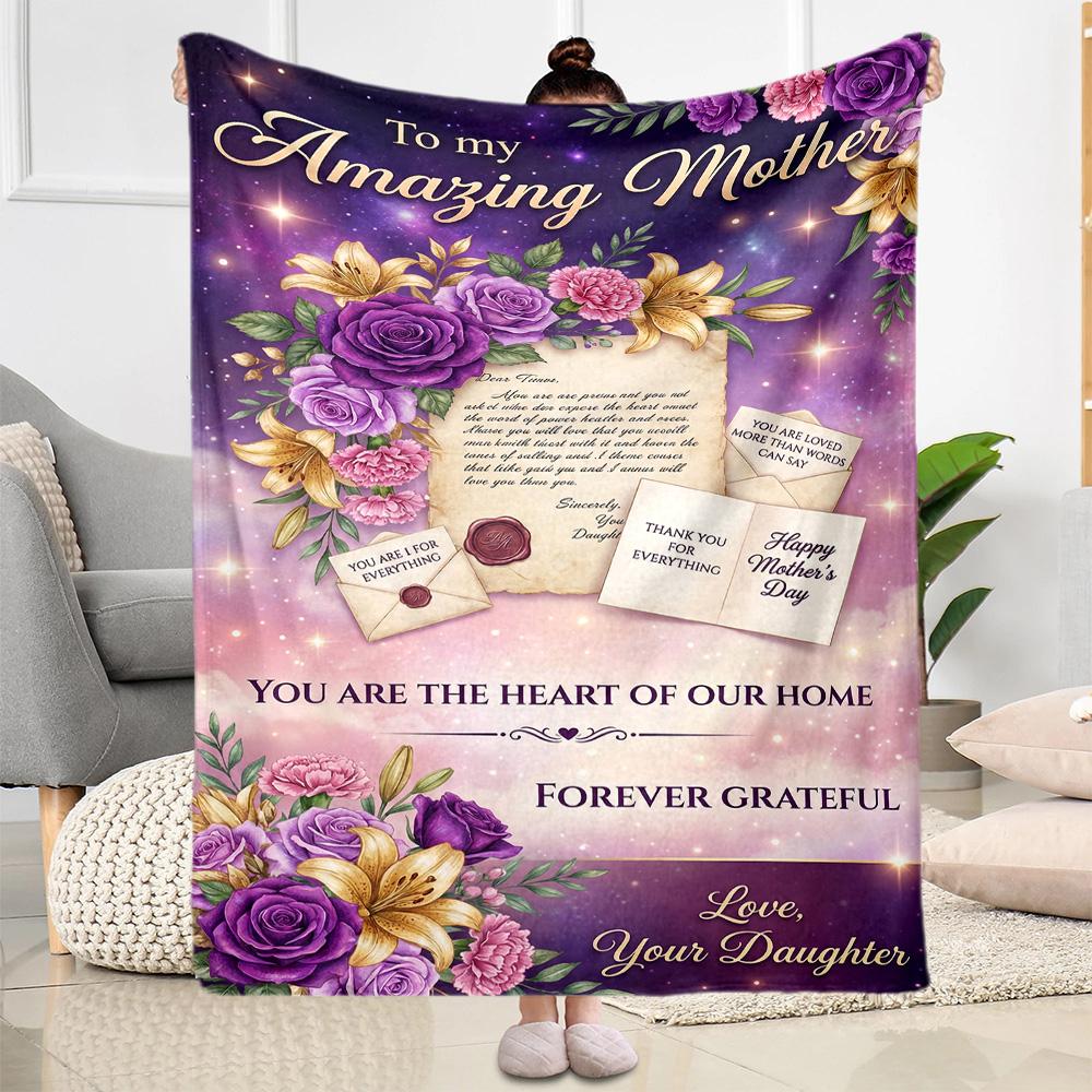 Mother's Love And Inspiration Blanket Suitable for sofas,travel, living rooms also a good gift for friends and family Suitable for all seasons.
