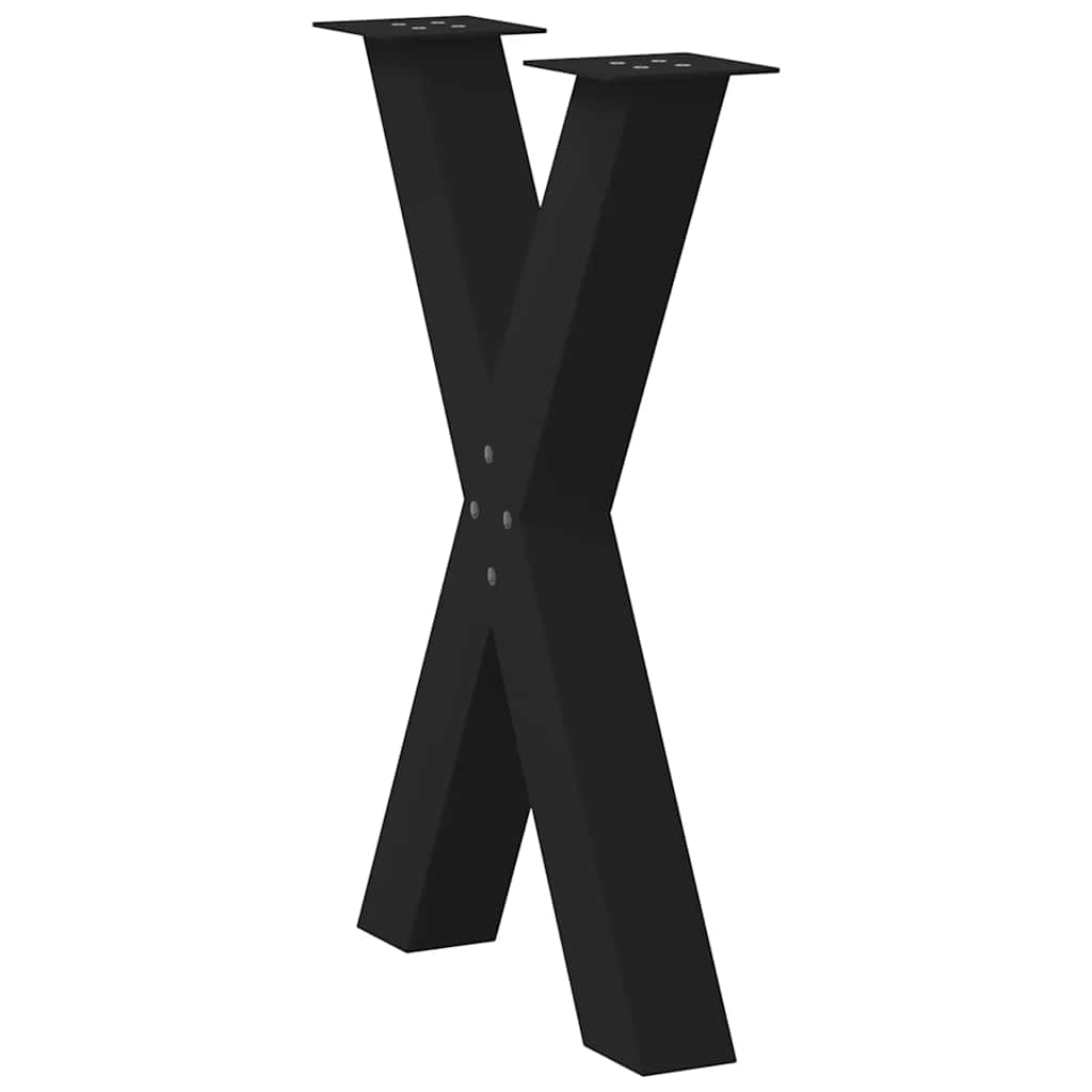 Vidaxl Dining Table Legs, 2 Pcs, Black, 60X(72-73) Cm, Steel