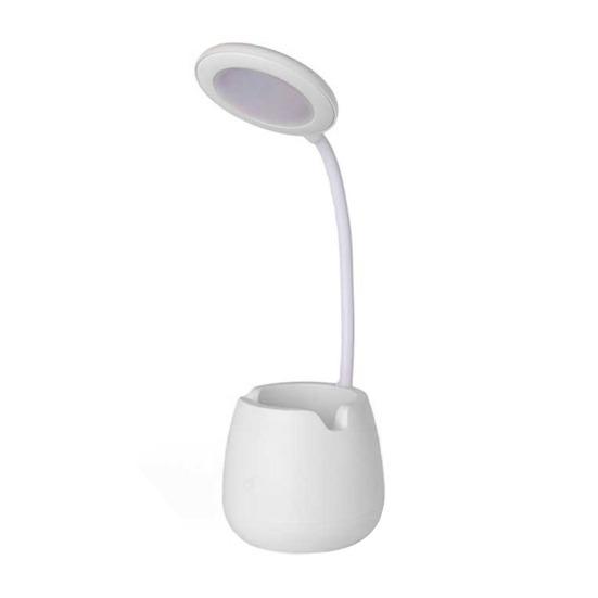 LED Desk Lamp with Pen Holder Small Dimmable Rechargeable Table Lamp with Flexible Gooseneck for Home Office Bedroom Desktop Nightstand