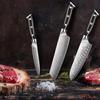 KyushuBlade Damascus Knife Set and Petty Professional Damascus Versatile Kitchen Knife with Authentic Damascus Stainless Full Tang and Black Sharpness