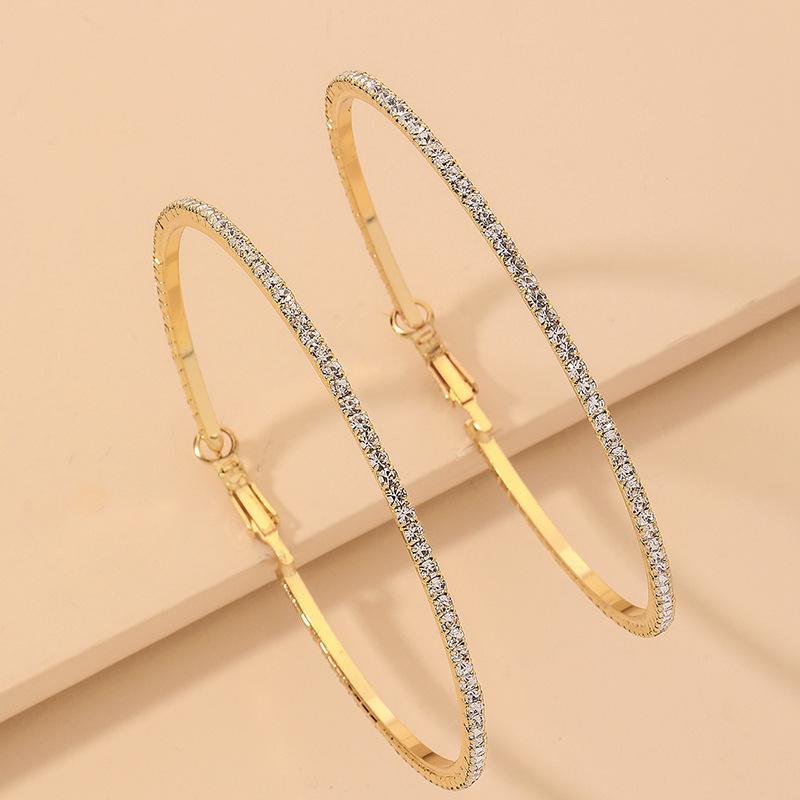 Silver Needle Diamond Earrings Simple Internet Celebrity Earrings Personalized Geometric Earrings