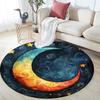 Crescent Moon Round Area Rug,Carpet Rug for Living Room Bedroom Sofa Playroom Decor,Non-slip Floor Mat