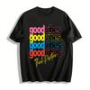 Good Vibes Think Positive Slogan Print Casual Tee Pure Cotton T-shirt