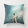 Polyester Romantic Starry Sky Moon Decorative Throw Pillow Case Space Cushion Cover For Home Sofa Bedroom Decoration 45X45Cm