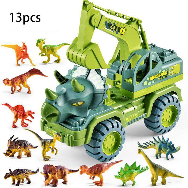 Dinosaur Triceratops Trucks Tyrannosaurus Figure Monster Excavators Engineering