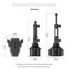 Car Cup Holder Phone Mount with 360-Degree Rotation Navigation Mount with Triangular Gravity Support Reserved Charging Port