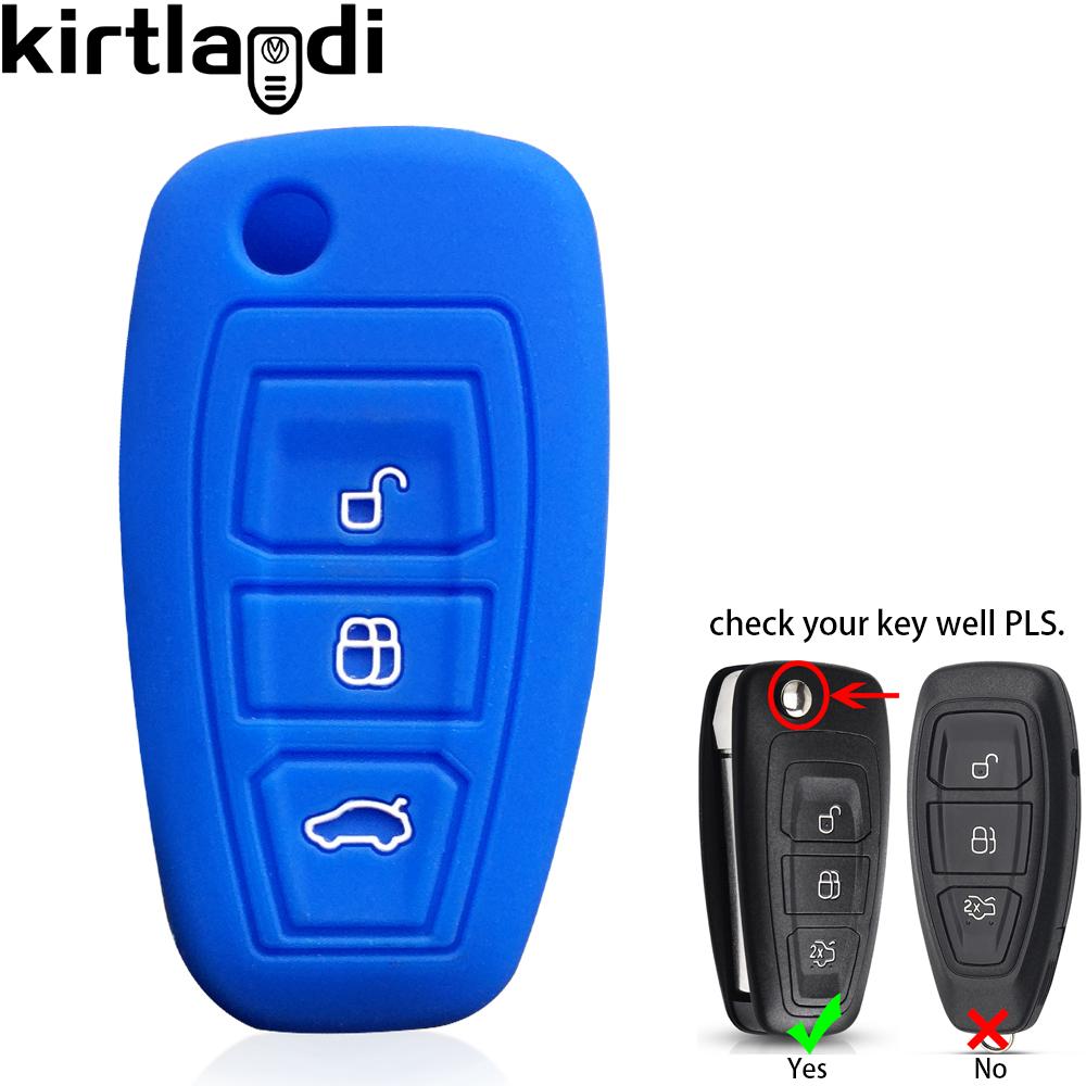Silicone Car Key Case Shell for Ford Kuga Focus Mk3 Mk4 Mondeo Fiesta Titanium Ecosport Transit MK8 key Cover Remote Accessories