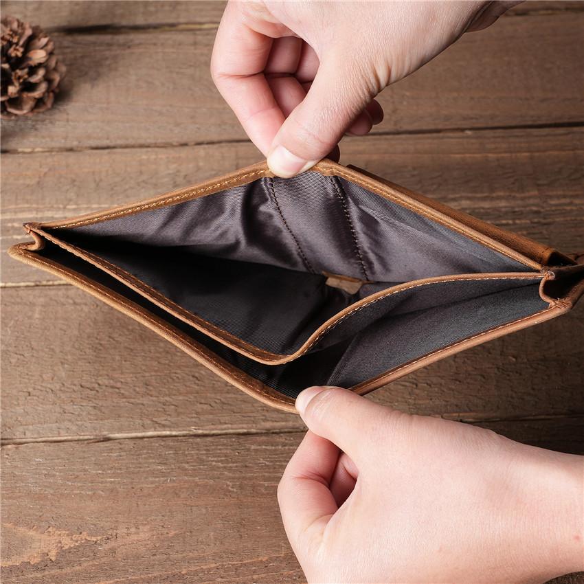 Genuine Leather Men's Wallet Retro Short Style Multi Card Slots Classic European Fashion Male Bifold Wallet For Daily Use