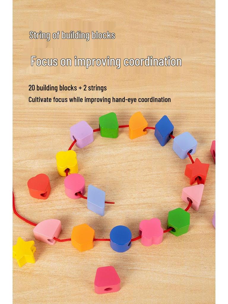 Montessori Three-Column Stacking Blocks for Toddler Concentration and Shape Recognition