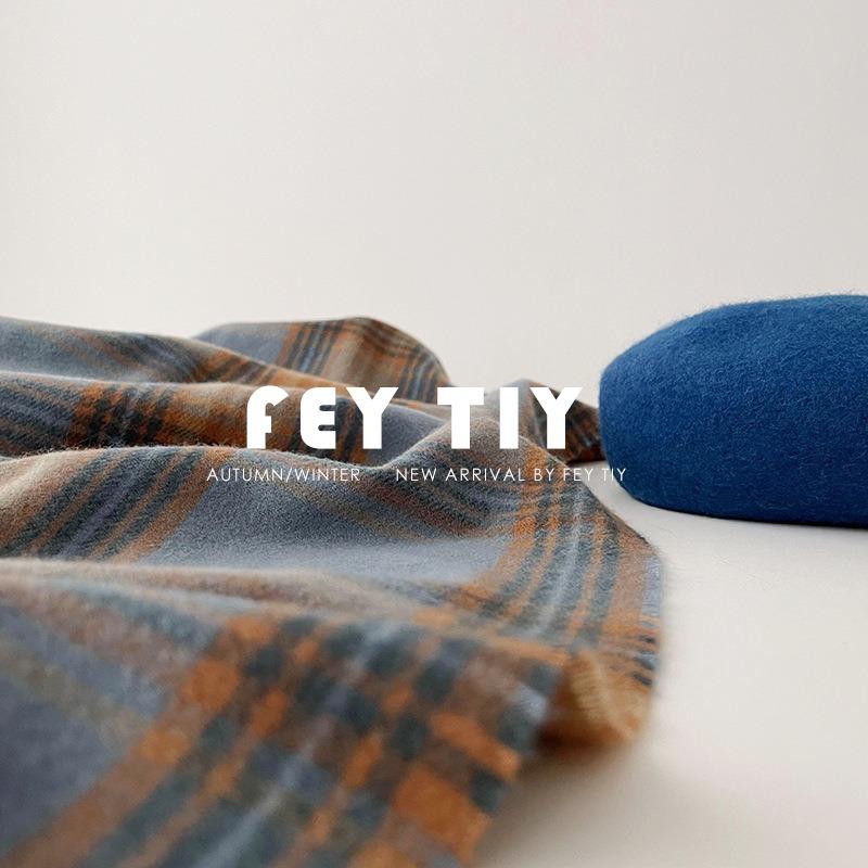 Large and small plaid oversized scarf with shawl imitation cashmere to keep warm and thickened scarf Women's winter temperament