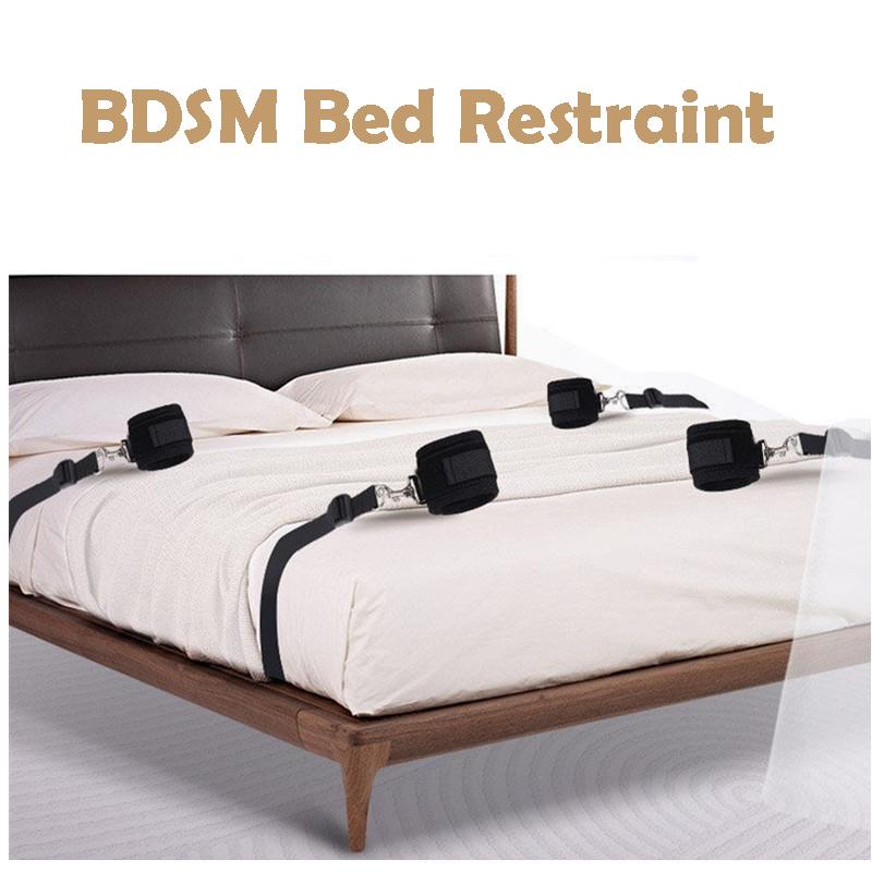 Bed Restraint Handcuff Ankle Cuffs Sex Toy Set Adult Erotic Game Bondage Gears SM Slave Sexual Game Accessories Sex Product
