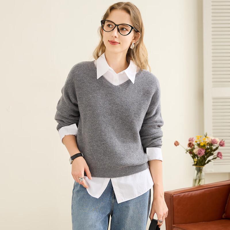 

ТУХУАНГ Женский толстый шерстяной свитер с пайетками и V-образным вырезом XL 170/92A