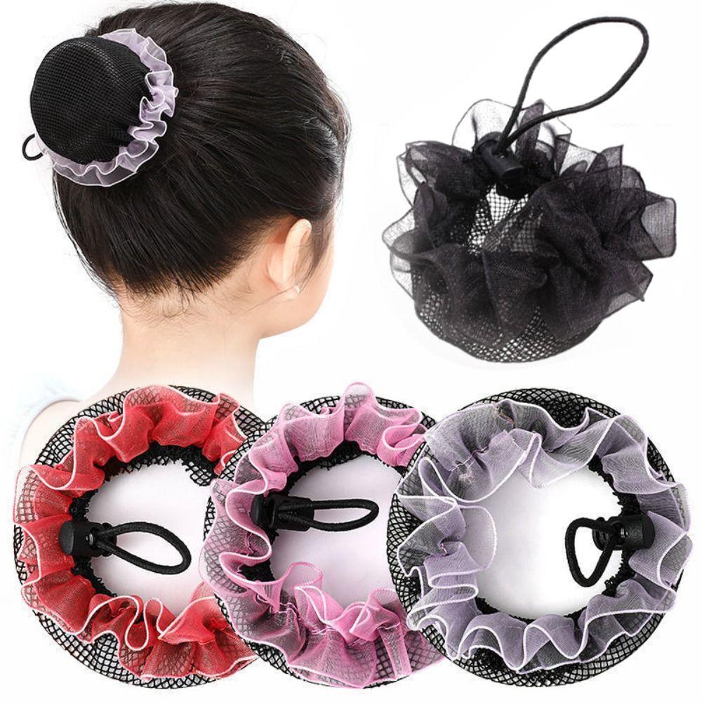 Lace Head Bands Ballet Hair Net Adjustable Girl Bun Cover Snood Sweet Elastic Hair Net Children