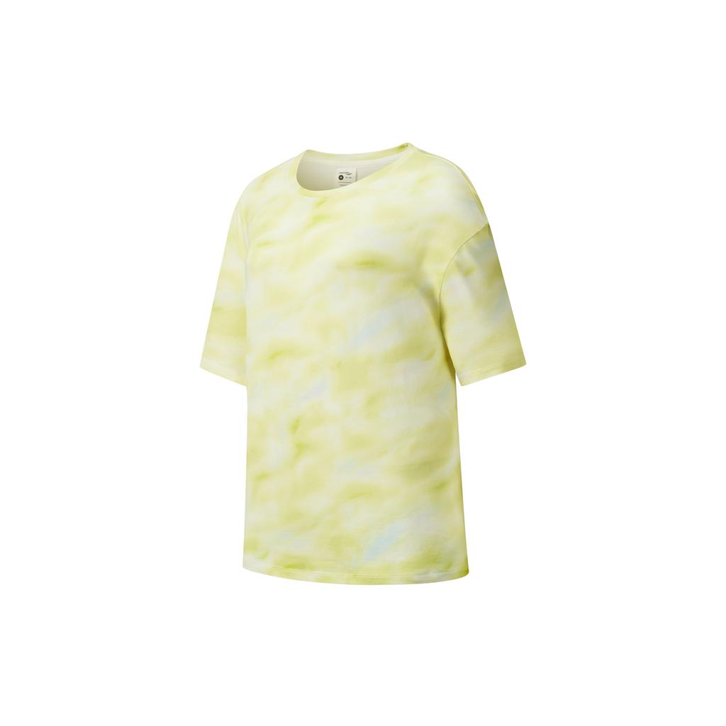 SAUCONY Loose Fit Round Neck Pullover Short Sleeve T-Shirt Women Tops Yellow Green Tie-Dye SC1249060A-PR61