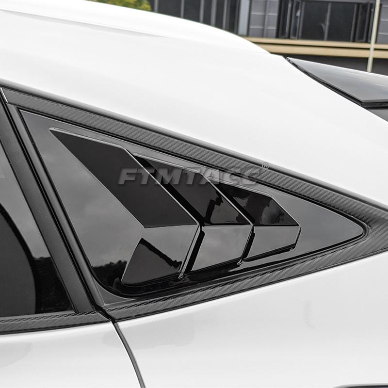 Capac de aerisire decorativ pentru geam din spate, în formă de branhie de rechin, ABS, triunghiular, pentru Toyota Harrier Venza