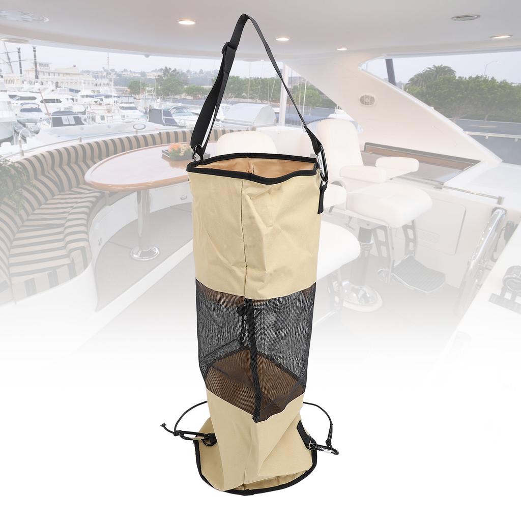 Boat Trash Bag Nylon Mesh Reusable Portable Boat Garbage Container with Lanyard for Outdoor Seaside