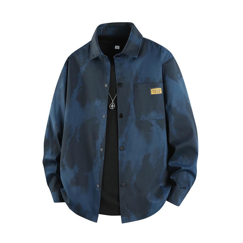 Men's Long Sleeved Shirt, Loose Workwear Shirt, Plus Size Casual Lapel Cardigan Jacket