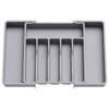 Upgraded Adjustable Plastic Cutlery Drawer Organizer Divided Storage Tray Space Saving Holder for Kitchen Knives Spoons Tableware
