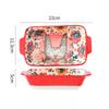 Ceramic Double Ear Baking Plate Restaurant Home Cute Cartoon Bakeware Animals Rice Vegetable Rectangular Dish Kitchen Tableware