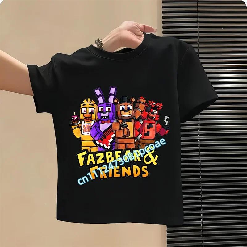 Graphic T-shirt Children Casual Sports Tops Short Sleeves Kids Clothing New Five Nights At Freddys Kids Cartoon