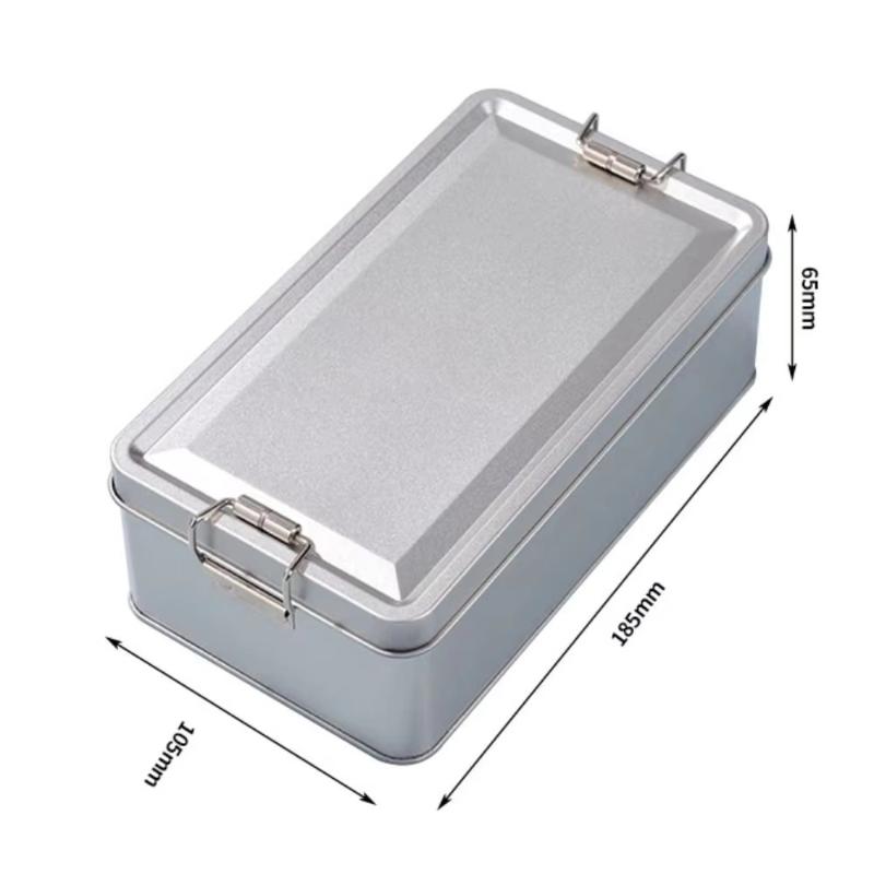 Retro Rectangular Iron Storage Container Non-toxic Tight Lid for Cake Candy Homemade Pastry Gifting Friends Family