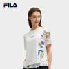 Fila Heritage Series Cartoon Print Casual Short Sleeve T-Shirt Women Tops Cloud-Mushroom-White F11W528105F-WT