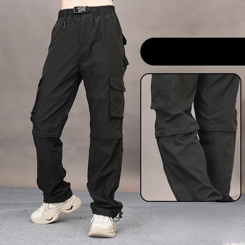 

Летние шорты для улицы, быстросохнущие брюки, мужские брюки, съемные брюки, женские брюки для пешего туризма, кемпинга, треккинга, альпинизма S чёрный