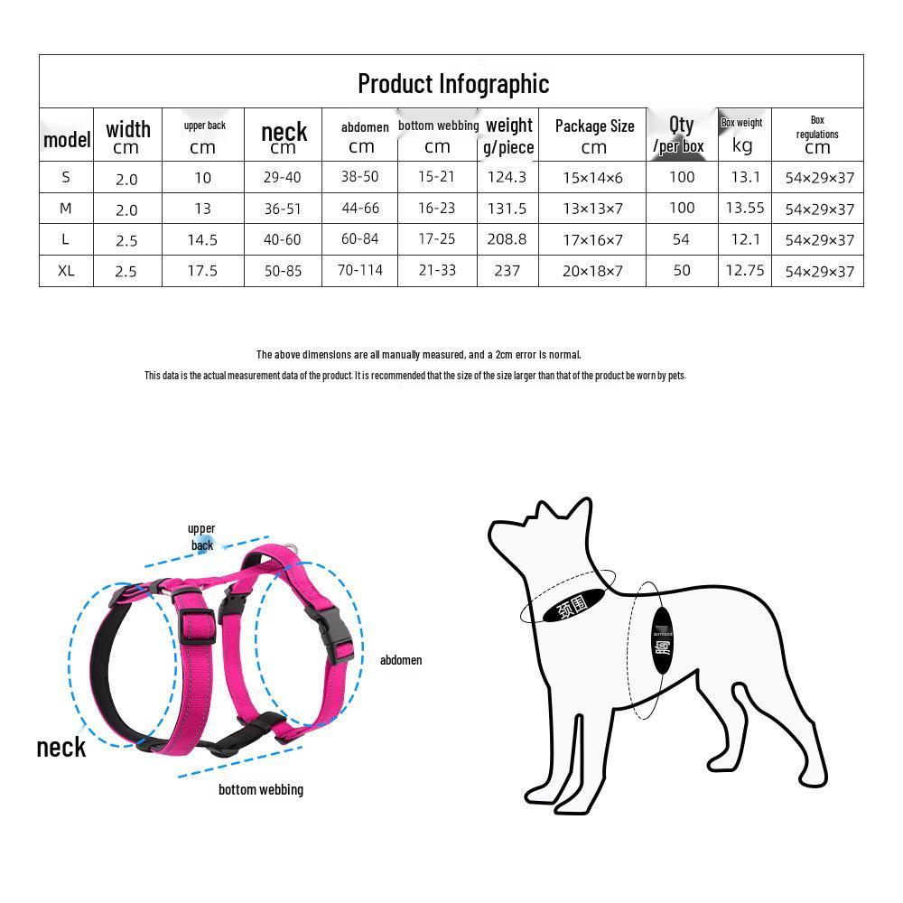 Dog Leash Vest: H-Type Chest Harness for Small To Large Dogs - Outdoor Walking Gear