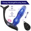 Thrusting Anal Plug Vibrator Wireless Control Male Prostate Massager Delay Ejaculation Lock Rings Butt Plug Sex Toys for Men