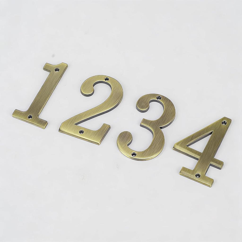 Solid Brass House Number Sign, 2.75 Inch (70mm) Metal Address Plaque for Mailbox, Apartment, Exterior Door, Number 8