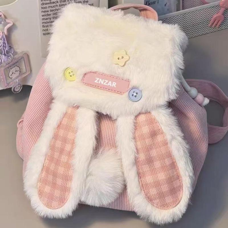 

Girl sweet cartoon schoolbag cute embroidery drawstring flip large capacity backpack schoolgirl backpack