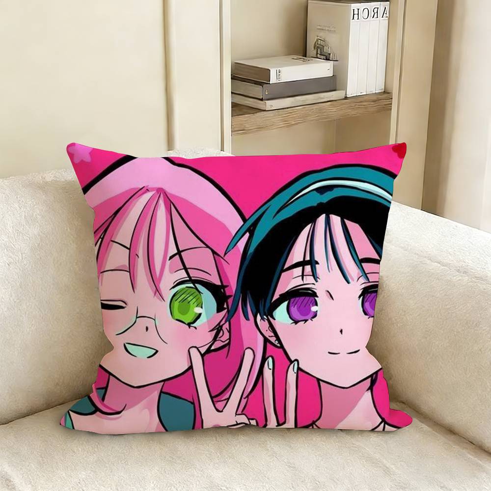 Mizi And Sua Anime Alien StageS Various Sizes Square Pillow Case For Car Home Bedchamber Decor