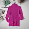 Women's Slim-Fit Knitted Turtleneck Sweater - Long-Sleeved, Solid Color, Warm for Autumn/Winter